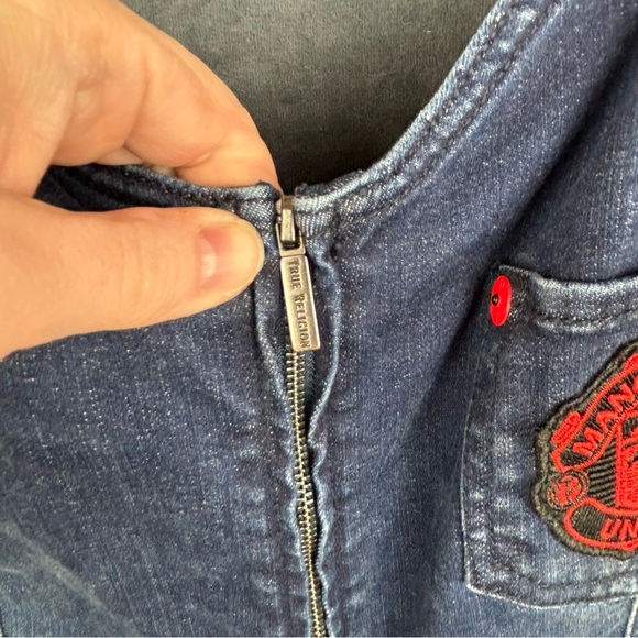 True Religion Man U Skinny Women's Denim Overalls Sz Large - Picture 5 of 16